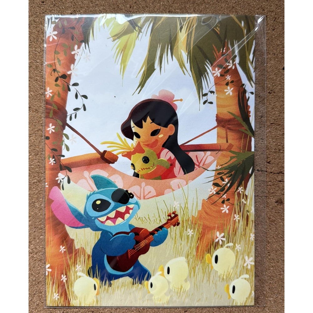 Disney WonderGround Lilo & Stitch Music to my Ears 5x7 Postcard Eunjung June Kim